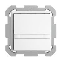 UP-KNX-Taster RGB EDUE, 250mW, o.LED, m.Papiereinlage, 1×Taste, 2×Tastenb., ws