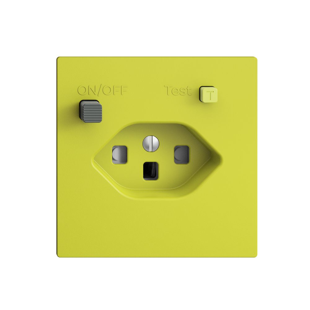 UP-Steckdose EDIZIOdue T23 FI 30mA F, shutter, lemon