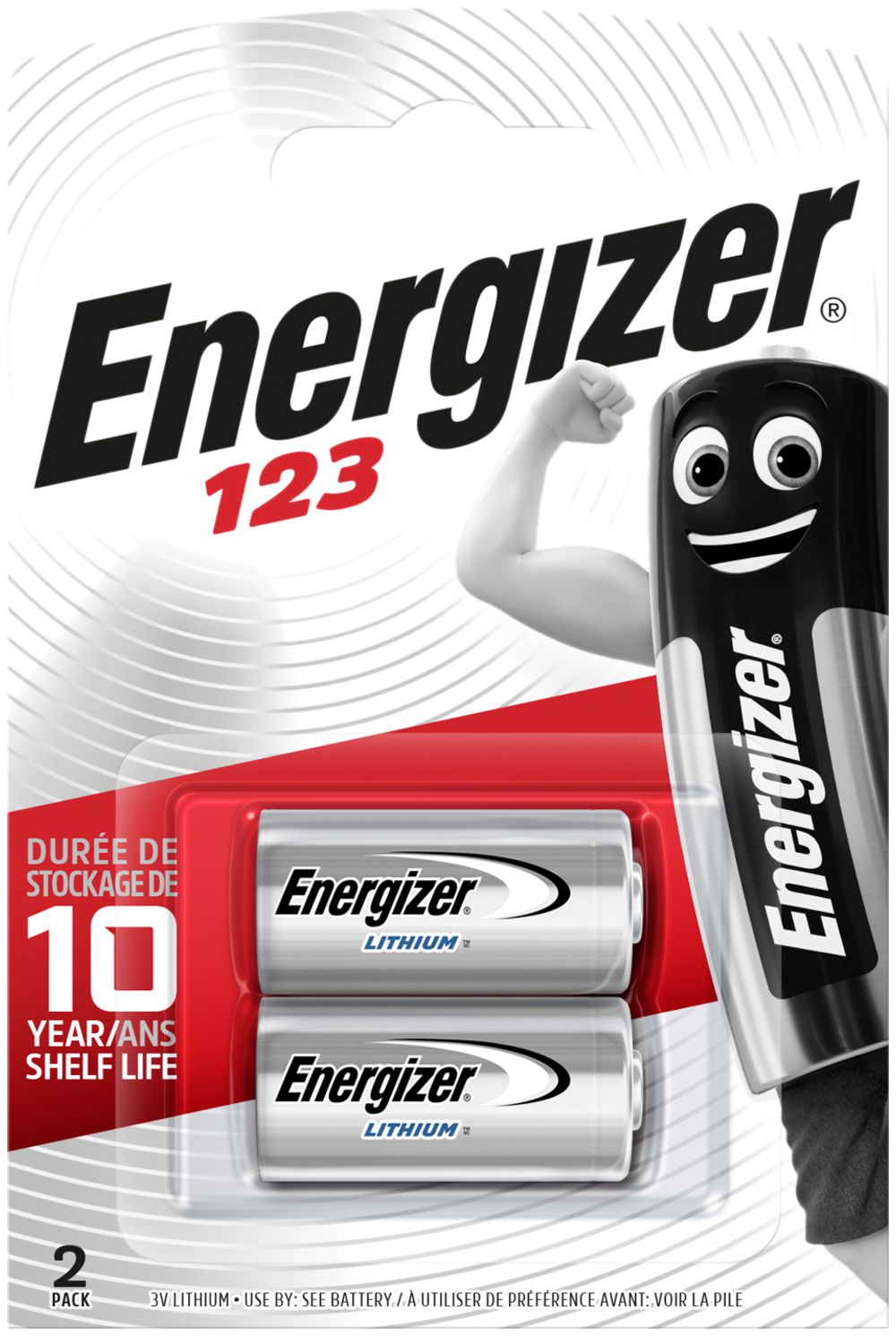 Batterie Photo Lithium Energizer CR123A 3V Blister à 2 Stück