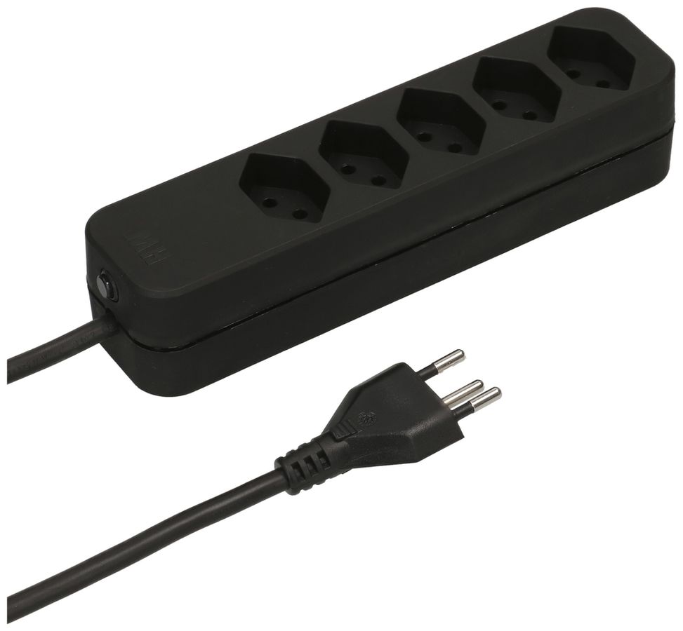 Prise multiple MAX HAURI Swiss-Line 3m 5×T13 noir 2×aimant