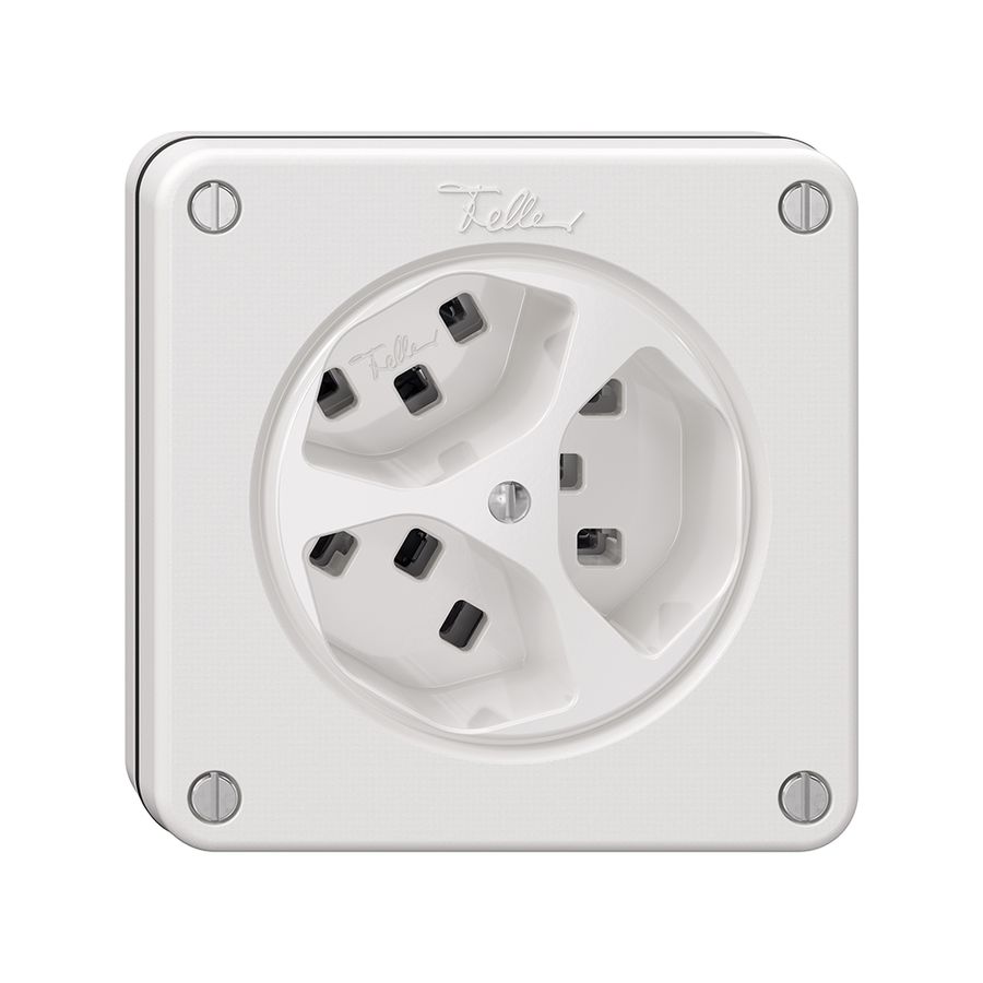 NUPU-Steckdose NEVO, 3×T23, weiss