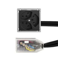 EB-Steckdose 3×T23 16A schwarz, L1 EDIZIOdue für Technofil