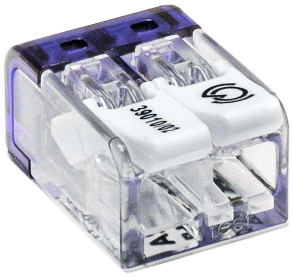 Borne de connexion Woertz 2P 0.2…4mm² leviers de commande incolore transparent