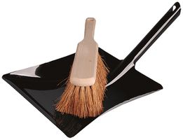 Kehrgarnitur Plica Metall/Holz, Kokosfaser, Schaufel schwarz