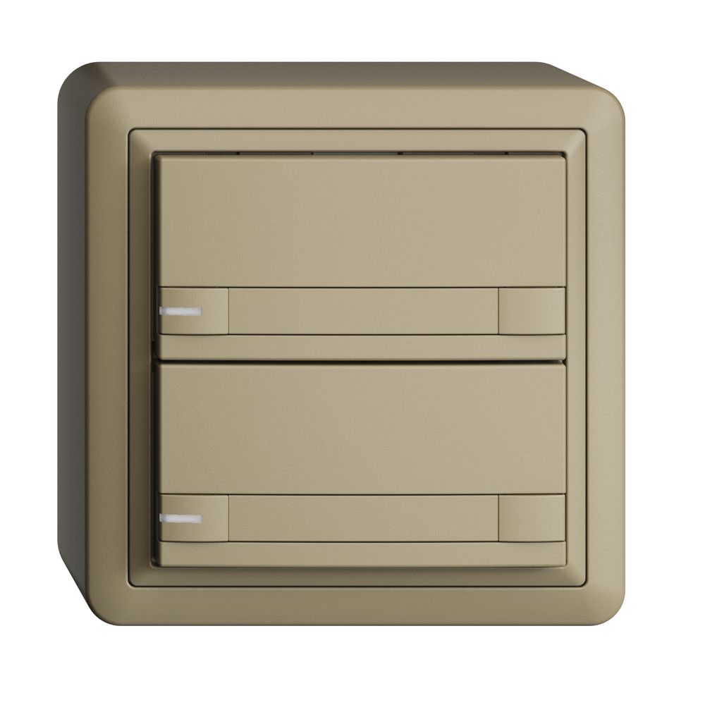 AP-KNX-Taster RGB EDUE, 250mW, m.RGB-LED, m.Papier., 2×Taste, 2×Tastenb., sa