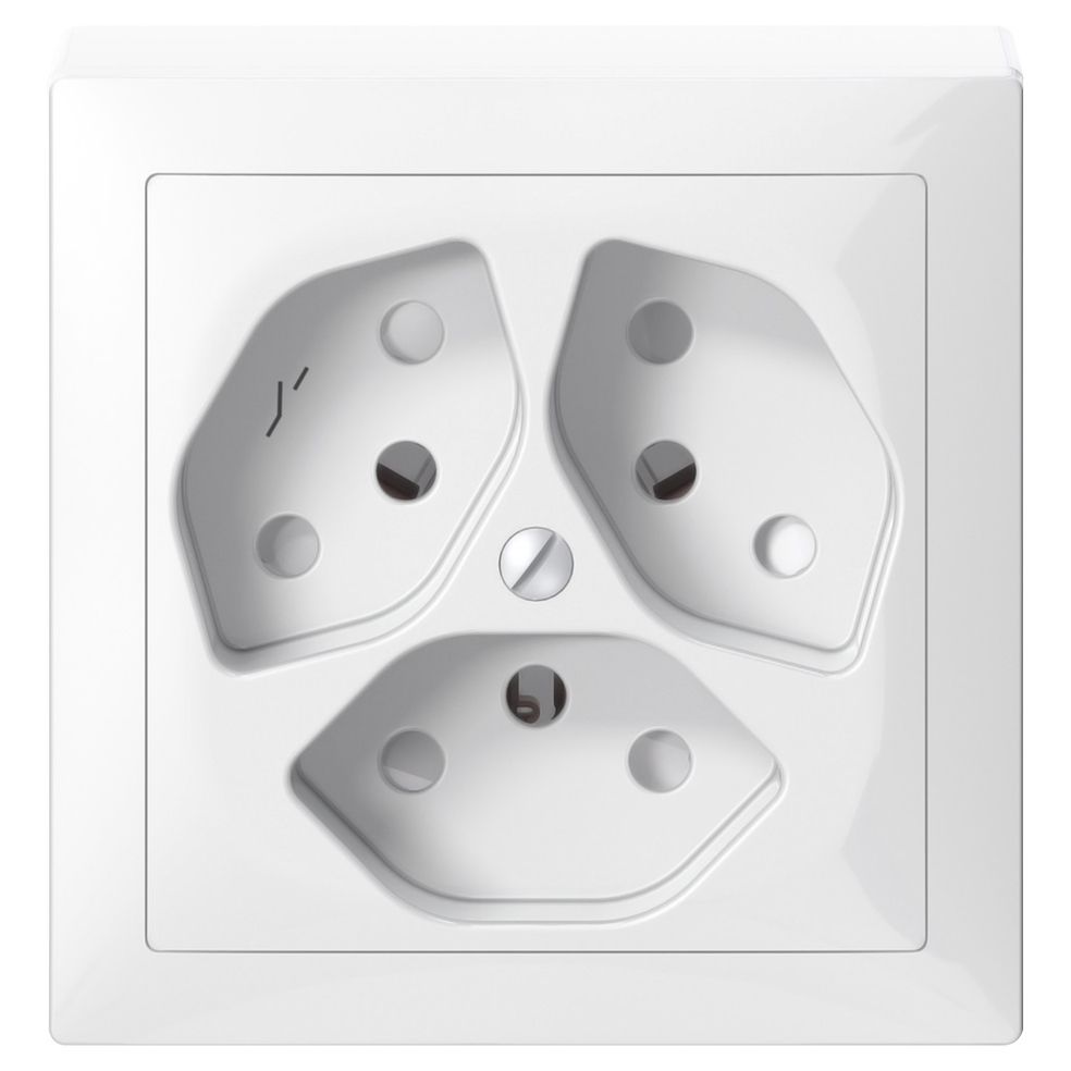 Prise AP SIDUS 3×T13/1 blanc brillant avec shutter