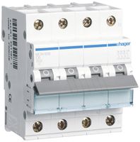 Leitungsschutzschalter Hager MCN 4P 415V Typ C 6A Icn 6kA 4TE