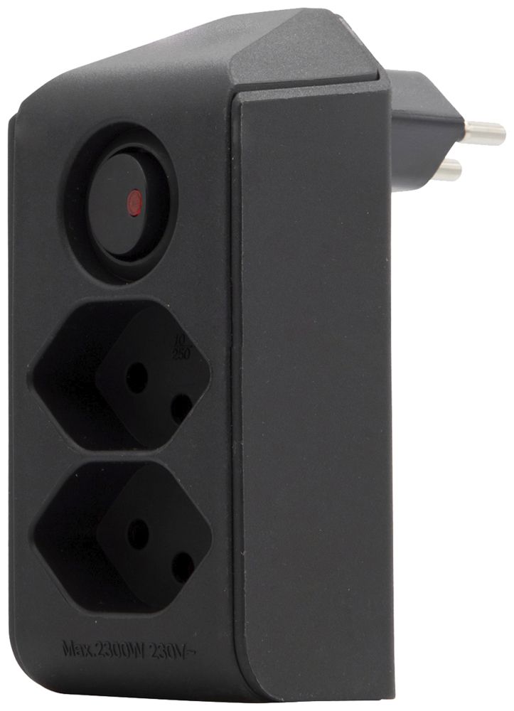 Fiche de dérivation cleverLINE 2×T13 interrupteur 300° avec suspension noir