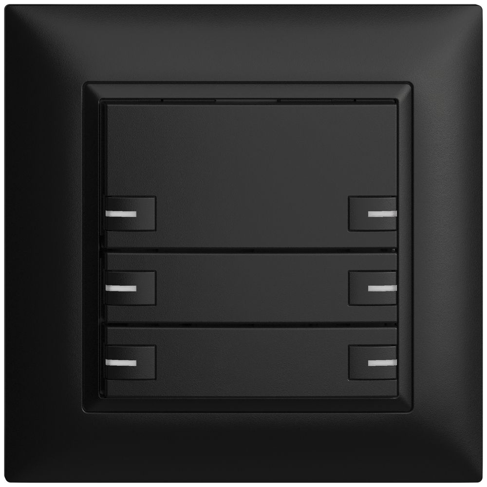 Poussoir ENC KNX 6× EDIZIOdue noir RGB avec LED