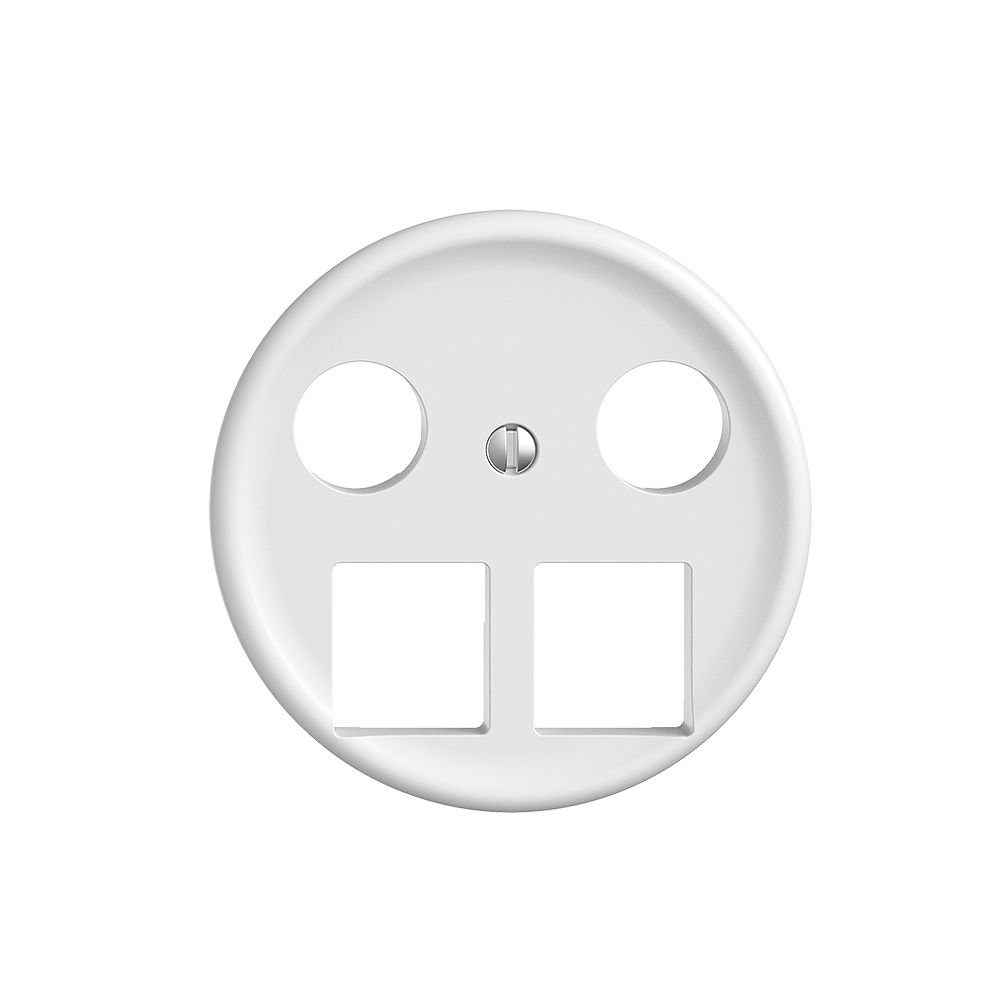 Kit de recouvrement Sdue Q, p.prise multimédia p.2×RJ45 Keystone, p.Ø60mm blanc