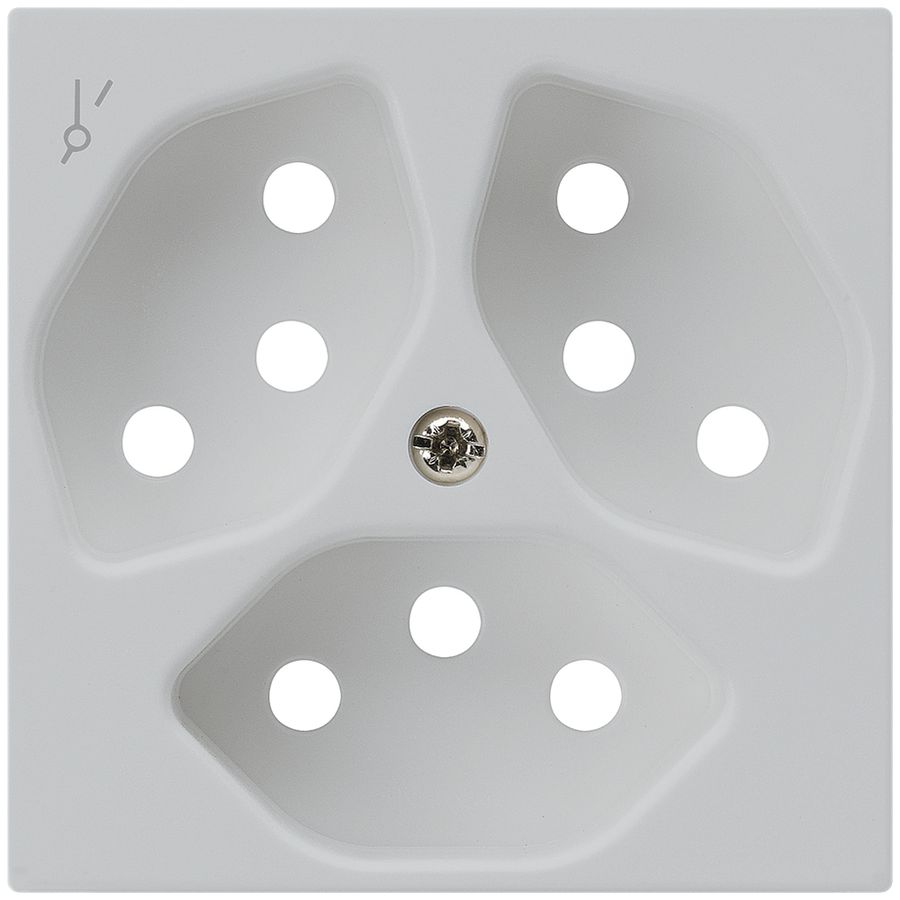 Plaque frontale kallysto 3×T13/1 60×60mm gris clair pour prise 3×T13/1