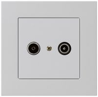 UP-Antennendose kallysto.pro R/TV 14dB Durchgangsdose hellgrau