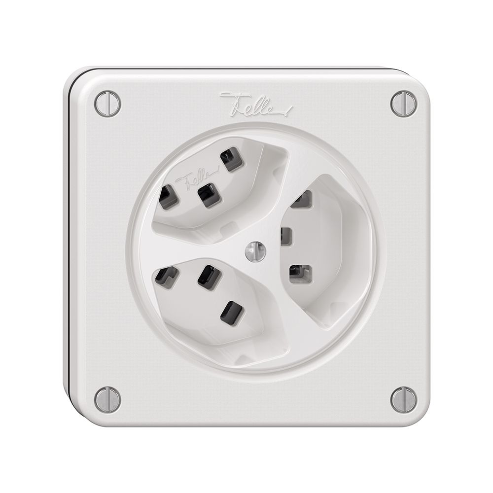 NUPU-Steckdose NEVO, 3×T23, weiss