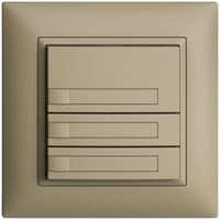 Poussoir ENC KNX 3× EDIZIOdue sand RGB sans LED avec insert papier