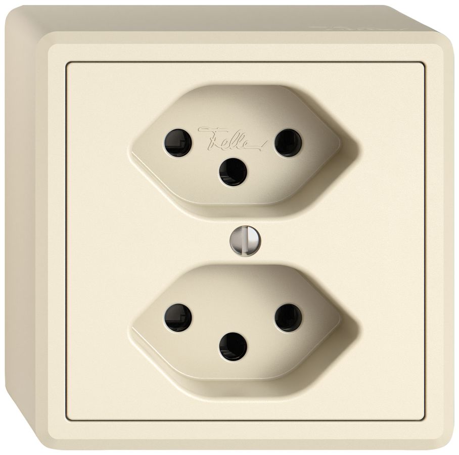 AP-Steckdose EDIZIO.liv SNAPFIX® 2×T13 cr