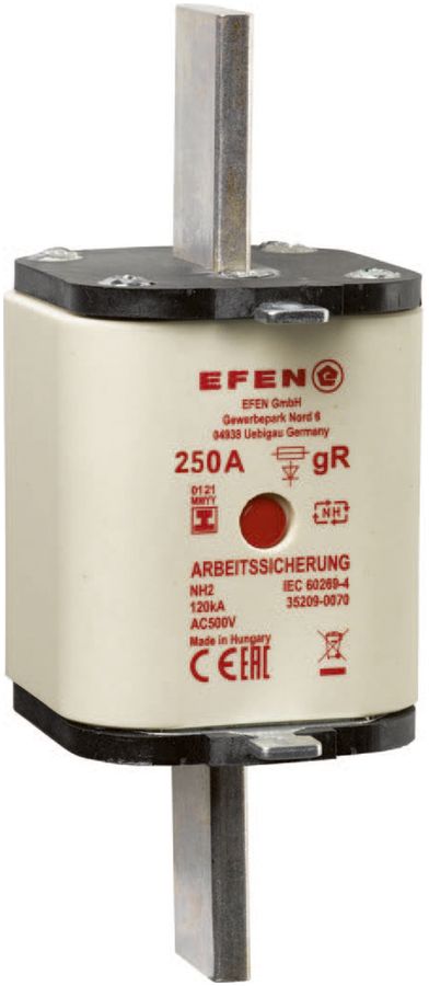 Fusible HPC Hager DIN2 500VAC 250A gR avertisseur central inoxydable