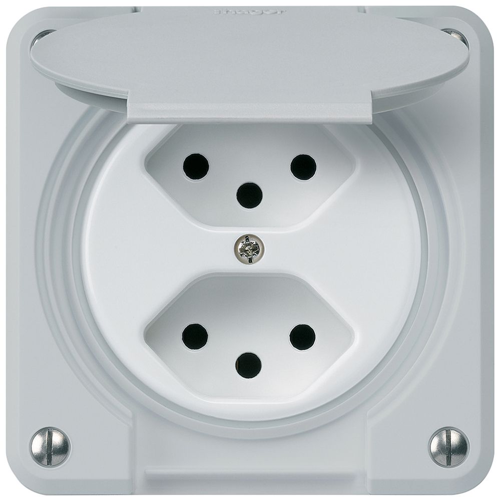 Presa INC robusto 2×tipo 13 grigio per combinazione