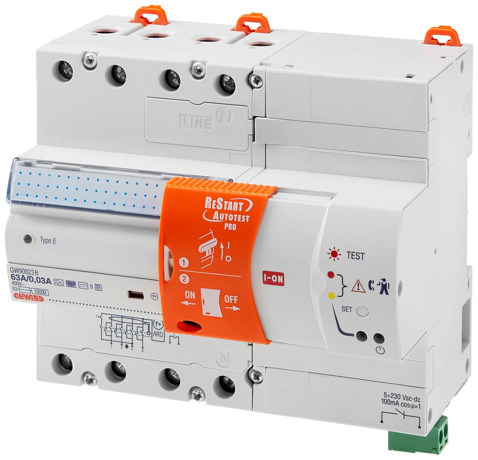 Interruttore differenziale Gewiss 90 ReStart 4P 400V 40A 0.3A A 7UM