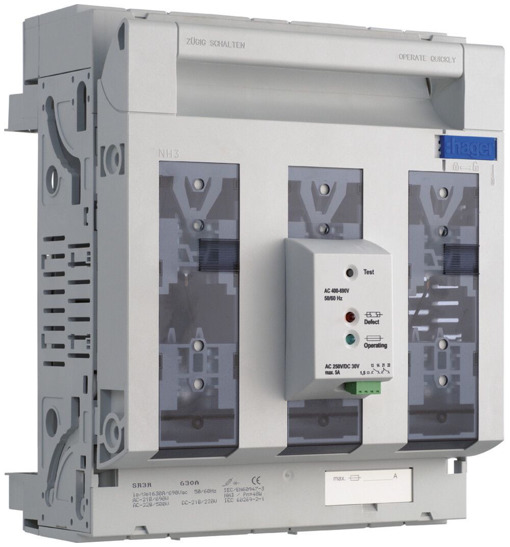 Sezionatore HPC weber.silas DIN3 690VAC 630A mont.cavaliere p.70mm a./b.con.fus.