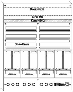 AP-Zählerverteiler HAG 3Z 1NKE 2×3R/150 Module 1005×1270×97mm