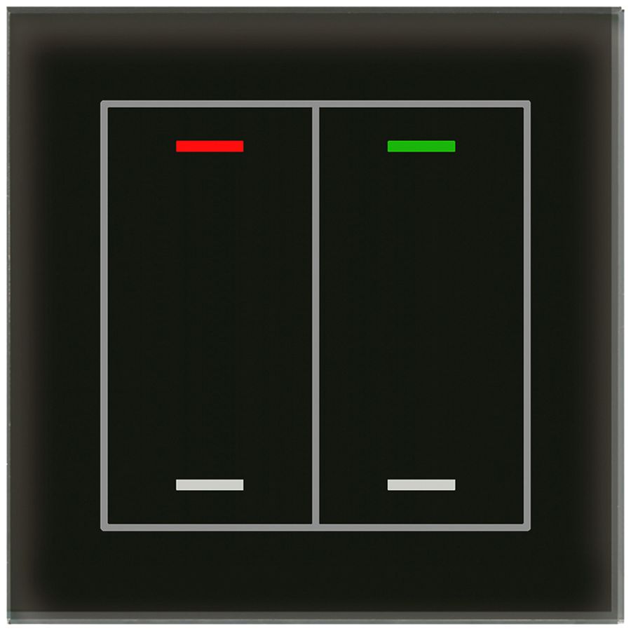 Pulsante KNX RGBW INC MDT BE-GTL20S.01S 2t/4a vetro nero "neutrale"