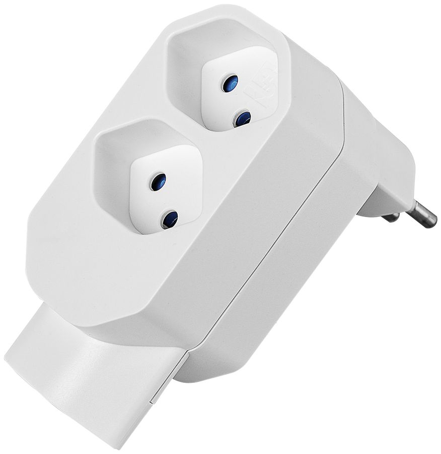 Mehrfachstecker LINE 2×T13+1×T13 drehbar 320° 10A 230V IP20 weiss