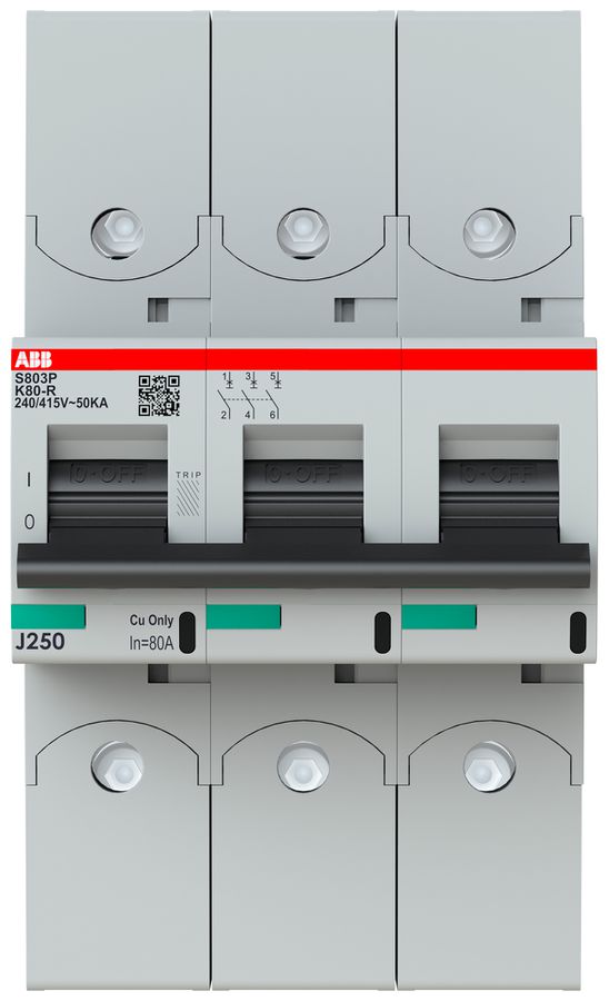 Disgiuntore ABB S803P-K80-R 3P 400V K-80A 50kA 4.5UM