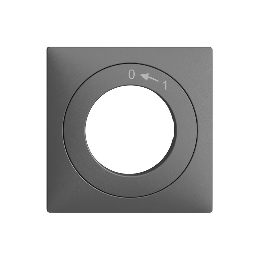 Frontset EDIZIOdue 0<-1 dunkelgrau 60×60mm für Schwenktaster