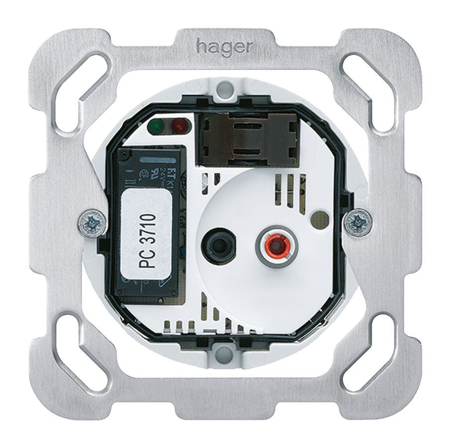 Einsatz zu UP-Raumthermostat Hager für Fussbodenheizung mit Befestigungsplatte