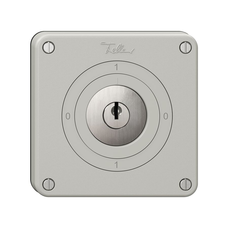 Interrupteur rotatif NEVO, 0/2L, avec serrure&2 clés, KS, 0-1-0-1, gris clair