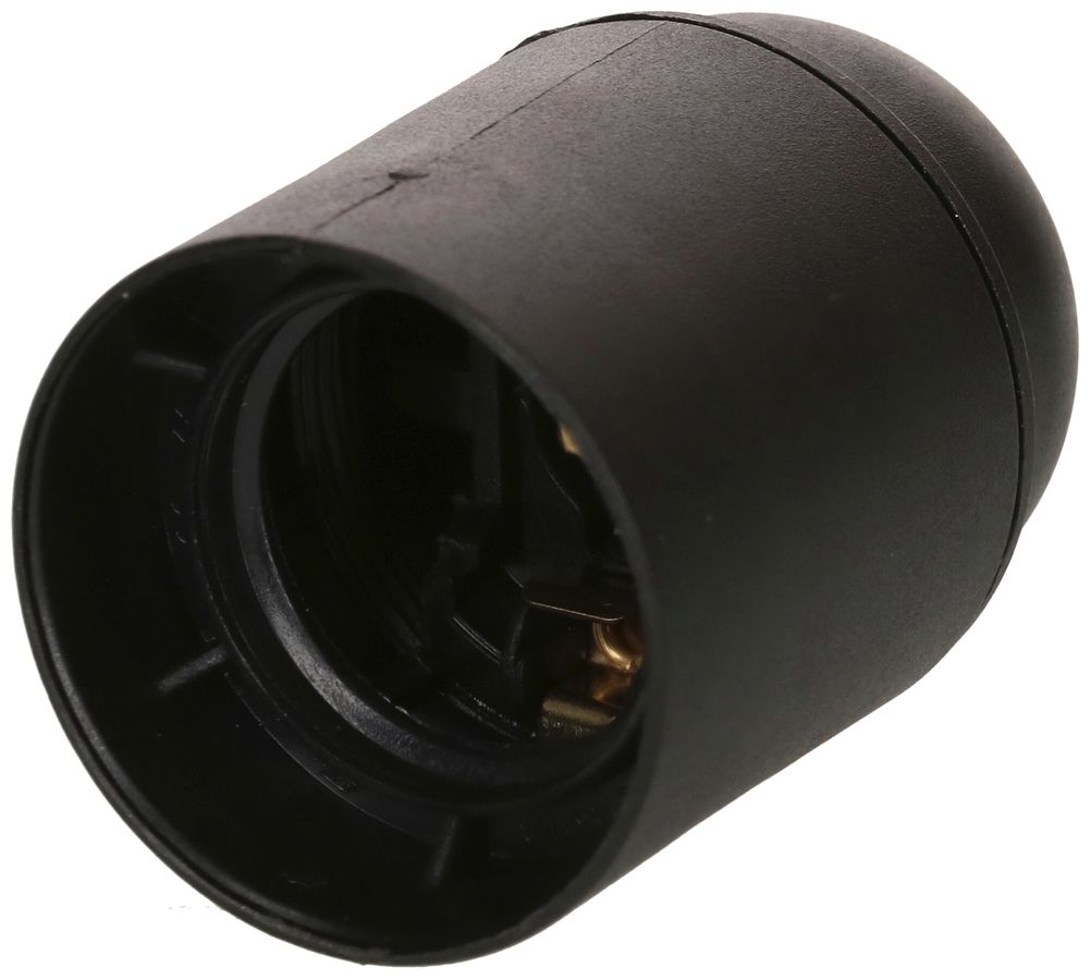 Fassung E27 Kunststoff M10×1 schwarz mit Glattmantel