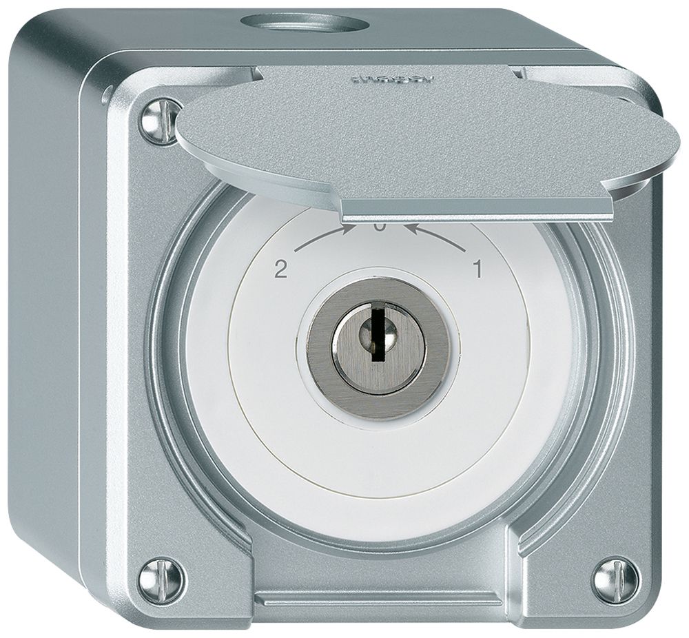 AP-Schlüsselschwenktaster robusto IP55 aluminium mit Deckel Wechsler