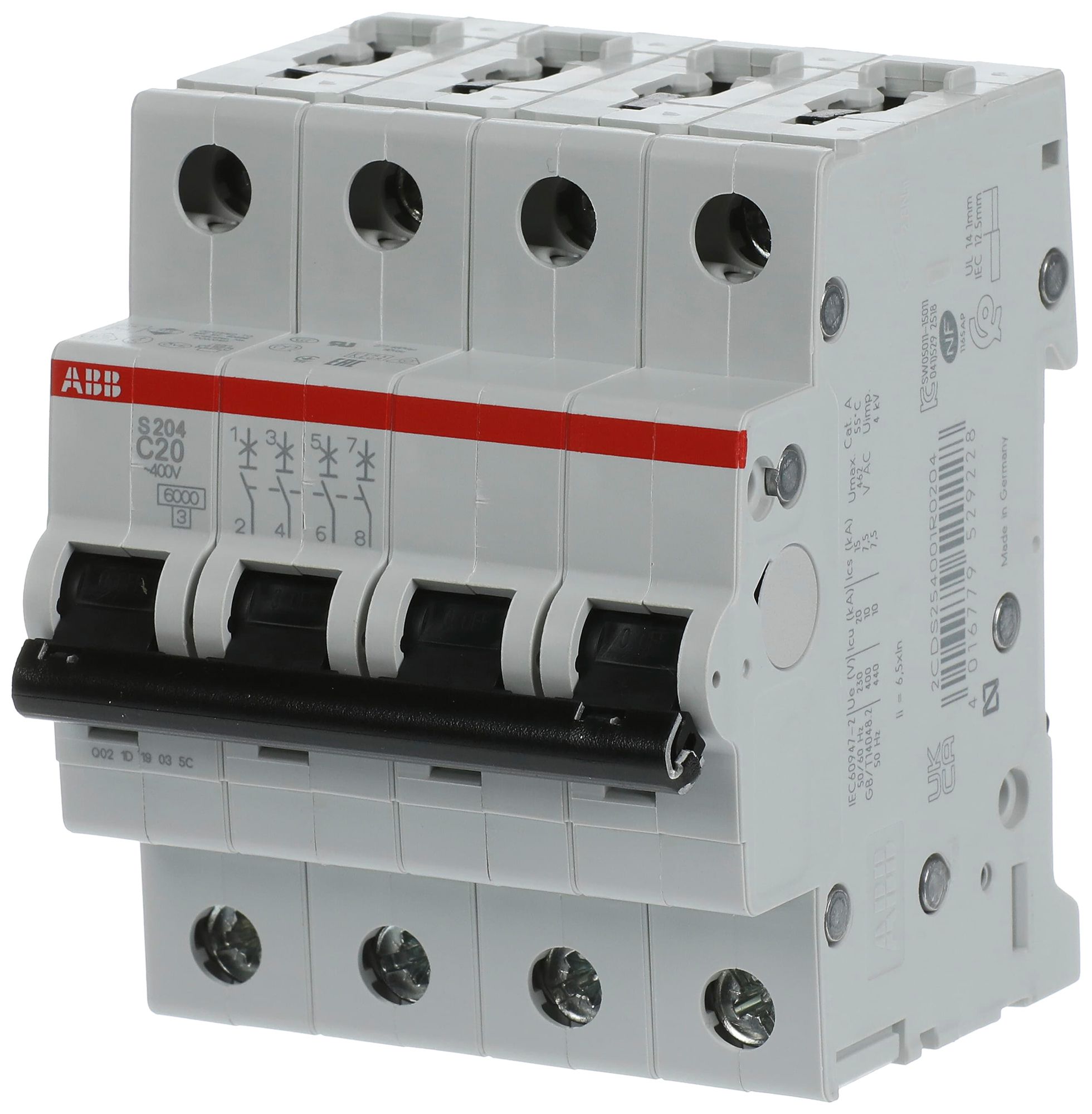 Leitungsschutzschalter ABB S204-C20 20A C 6kA