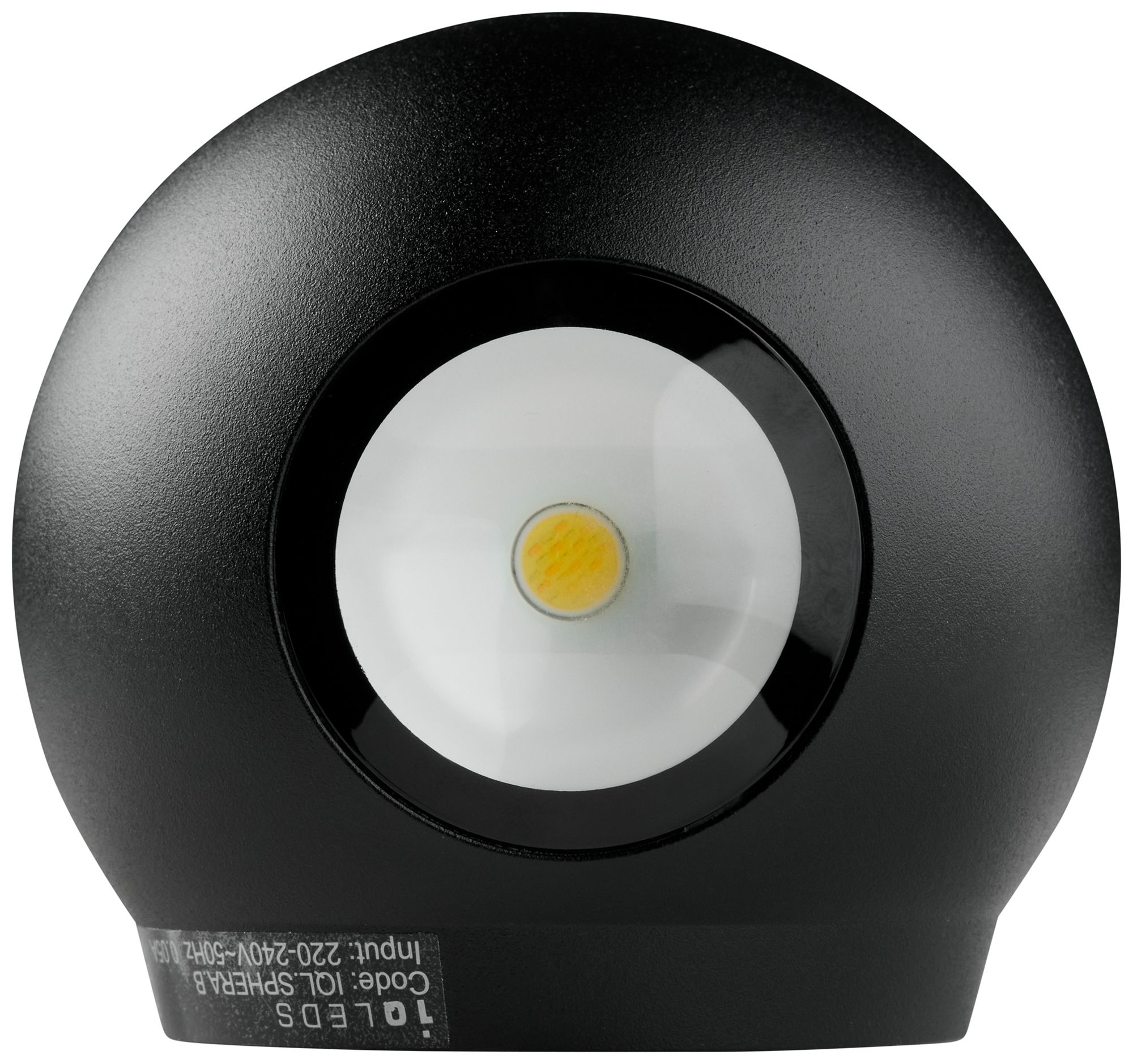 Applique LED Sir Heian SPHERA 6W 875lm 857 IP65 REG dir./indir.Ø95mm nero