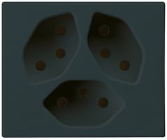 FLF-Steckdose Hager 3×Typ 13 D schwarz