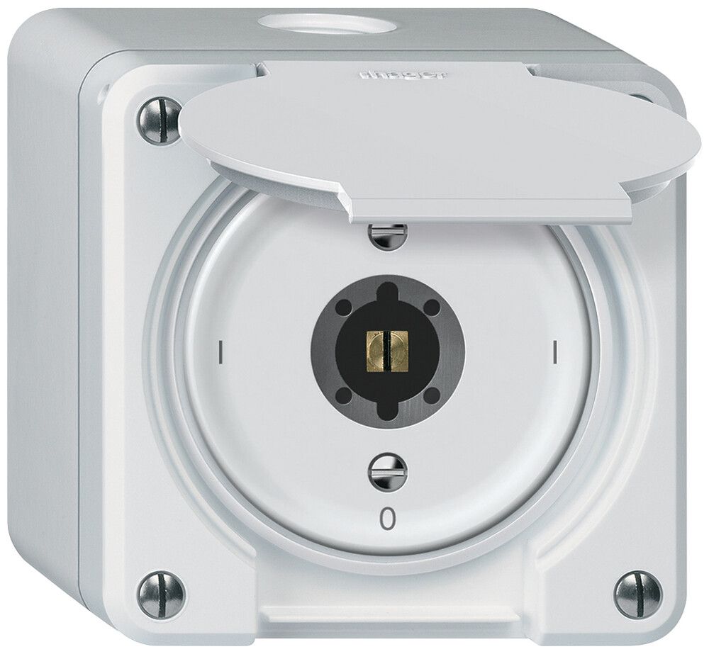 AP-Schlüsselschalter robusto Ausschalter 1-polig 16A 250V 86×86mm weiss