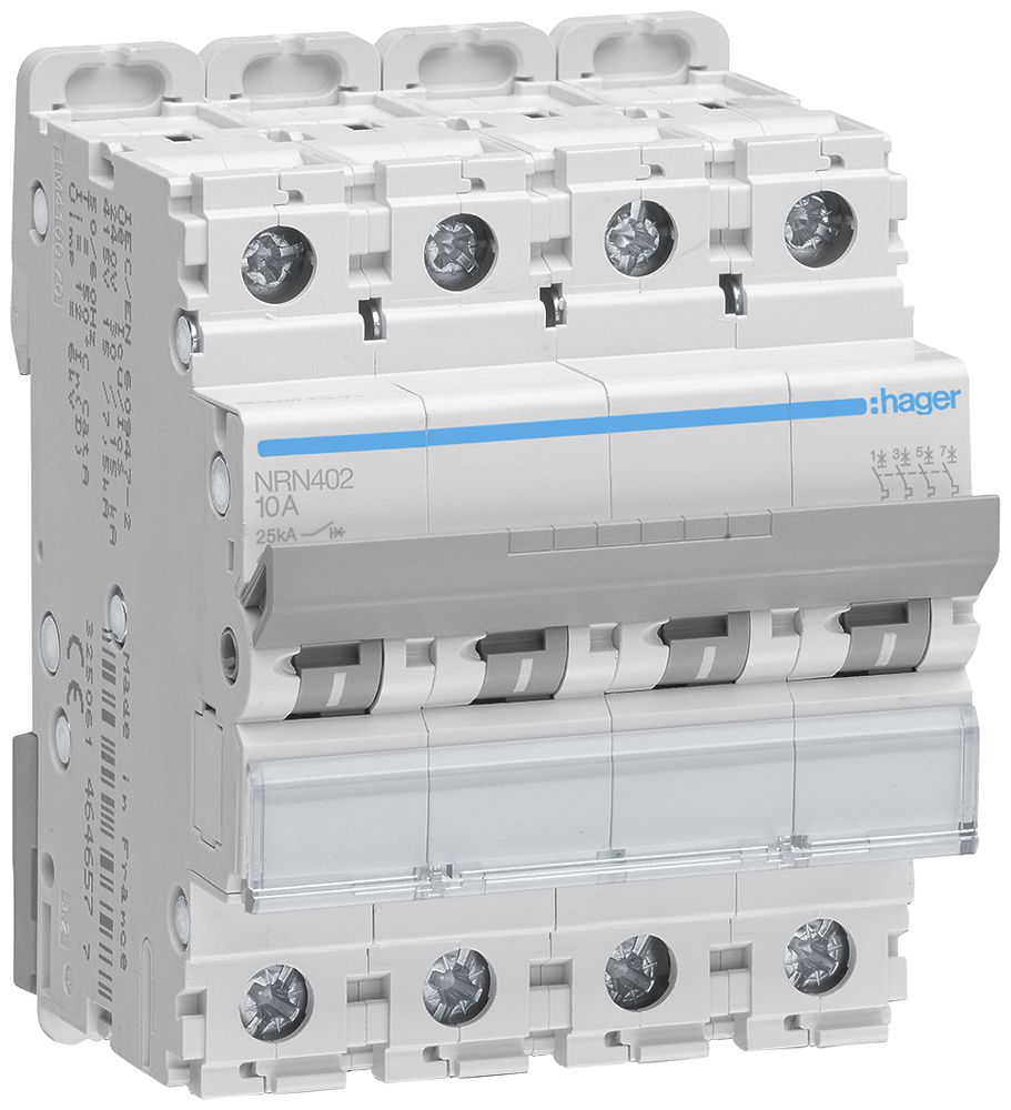 Leitungsschutzschalter Hager MCB 4P 415V Typ C 2A 4TE