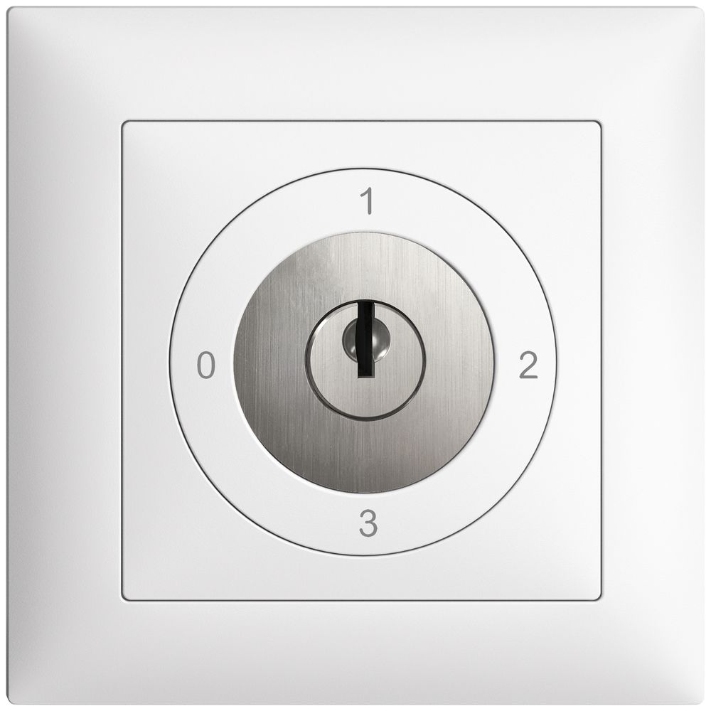 Interrupteur rotatif ENC EDIZIOdue 5/2P blanc, avec serrure de sûreté