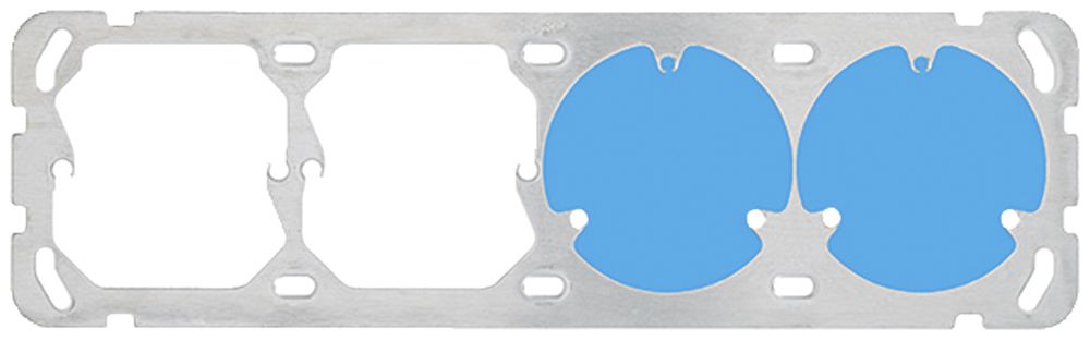 Plaque de fixation Hager grd.1×4 2×52 + 2×3P 257×77 mm alu