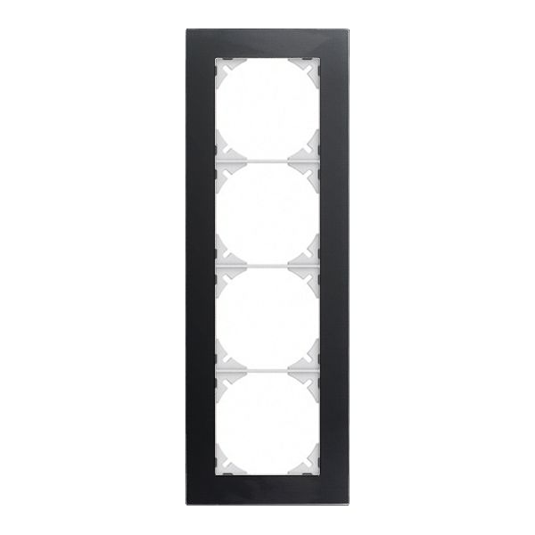 Abdeckrahmen EDIZIOdue prestige 4×1 glas schwarz