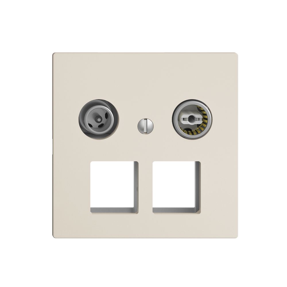 Prise multimédia 4dB Edue F, prise de dérivation, pour 2×RJ45 Keystone, crema