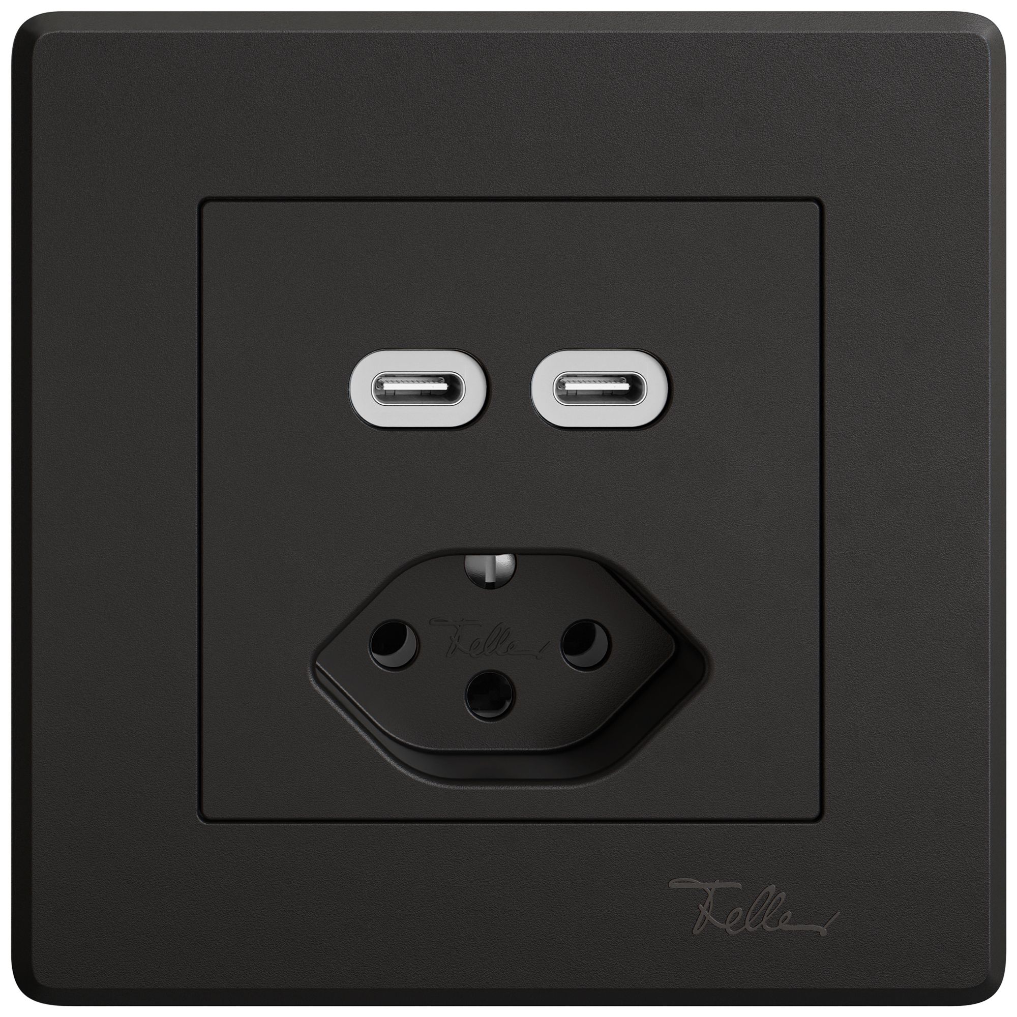 UP-USB-Ladesteckdose EDIZIO.liv SNAPFIX® USB C+C/T13 3A 230VAC sz