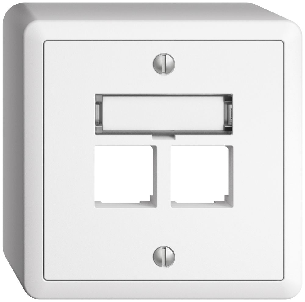 Kit de montage AP S-One EDIZIOdue FX pour 2×RJ45 droite, blanc