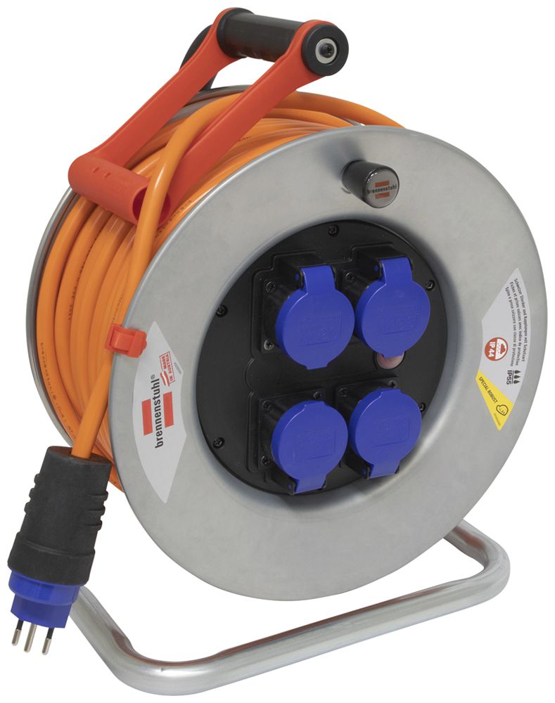 Kabelrolle Garant SK 320 Ø320mm 50m 3×2.5mm² 4×T13 Stahl grau IP55