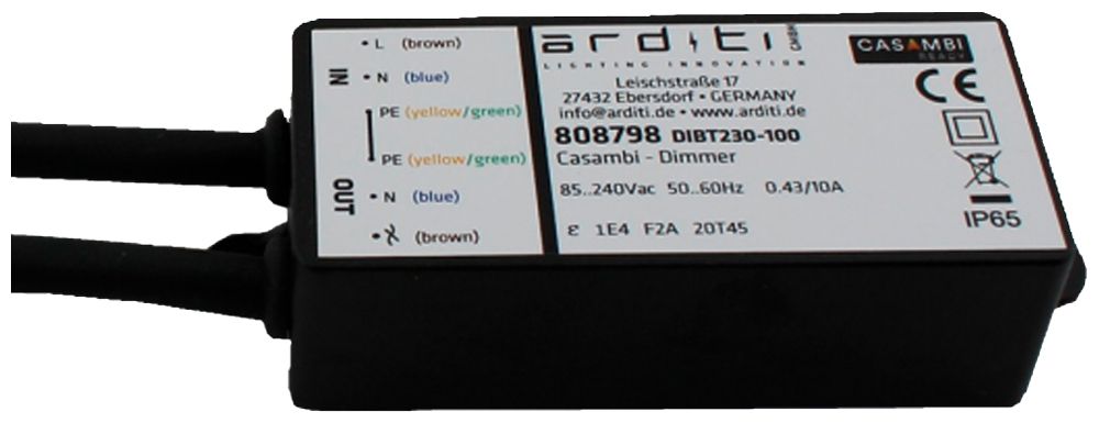 EB-RF-Dimmaktor Elektrogros CASAMBI IP65 100W Bluetooth 37×24×100mm