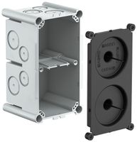 UP-Einlasskasten AGRO 2×1 650°C mit Schutzdeckel, M20/25, grau