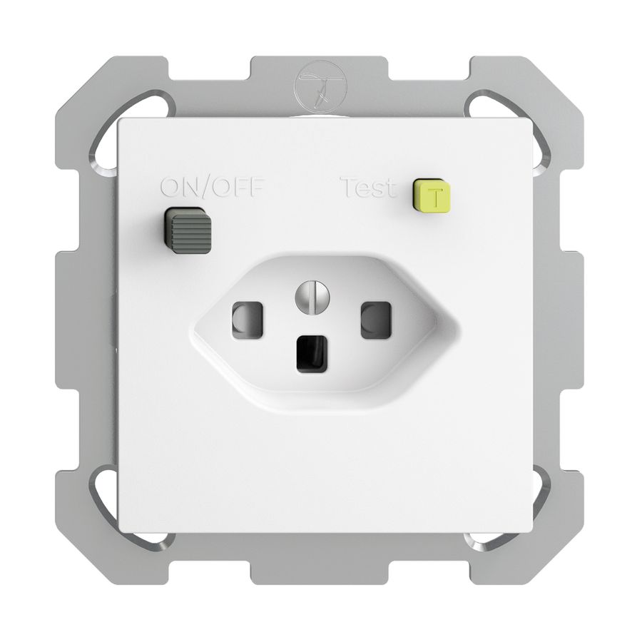 UP-Steckdose EDIZIOdue T23 FI 30mA FM, shutter, weiss