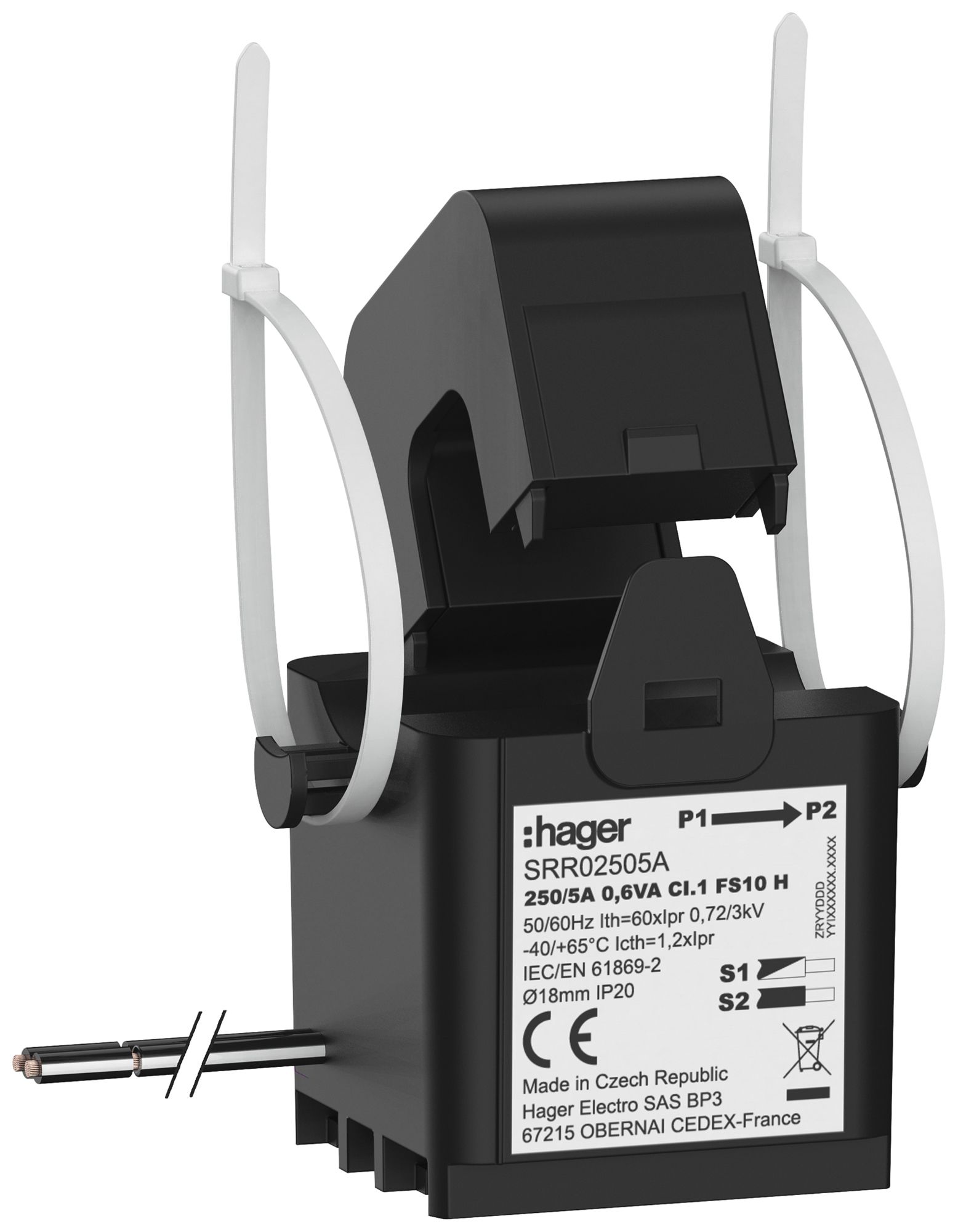 Convertitore di corrente Hager SRR02505A SC1 250A/5A classe 1