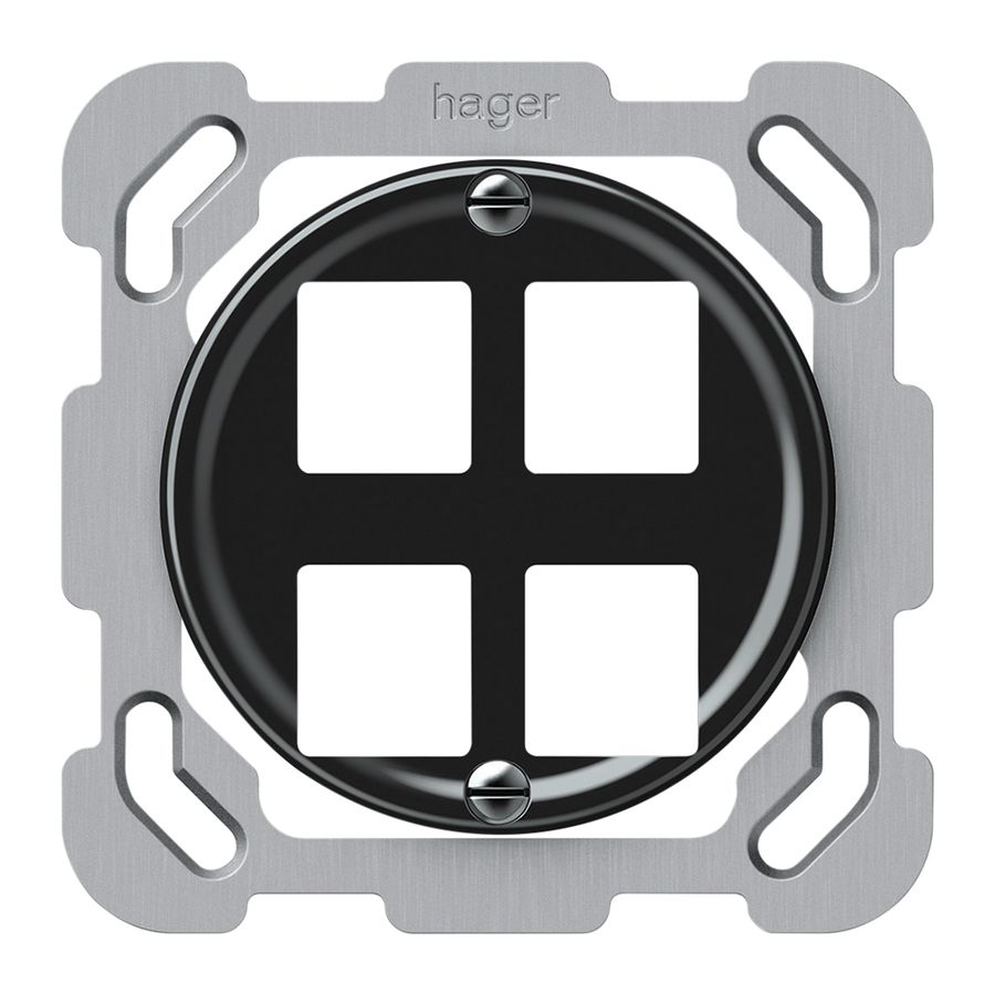 Kit di montaggio INC origin diritto 4×HMS 77×77mm nero