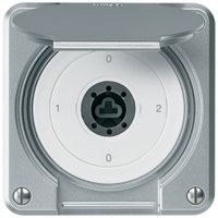 UP-Schlüsselschalter robusto IP55 mit Klappdeckel ohne Zylinder S2/1P aluminium